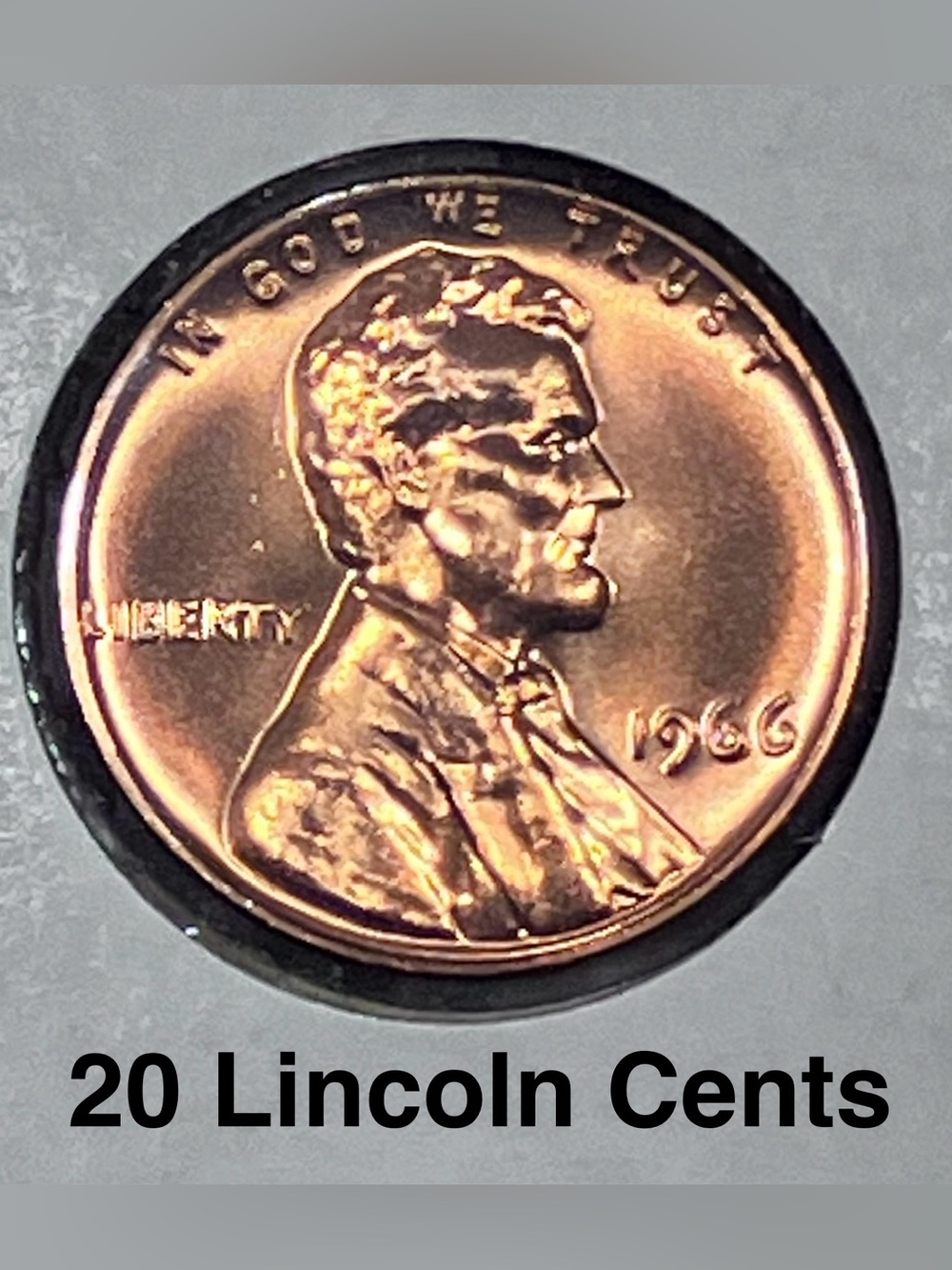 20 Uncirculated 1966 Special Mint Set LINCOLN PENNIES / Blazing Orange BU CENTS